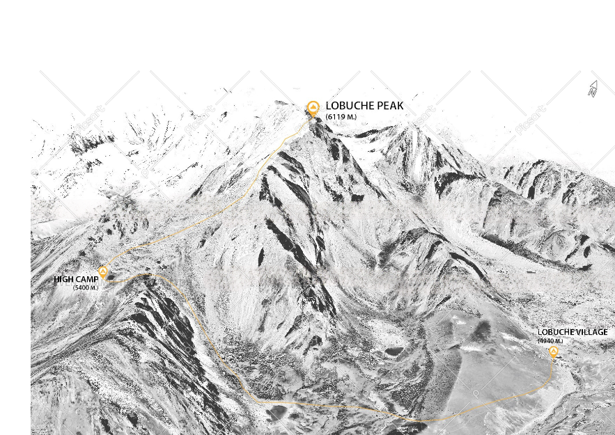 Dzongla (4830m) - Camp d'altitude (5290m)